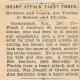 Newspaper Article - 'Heart Attack Takes Three'